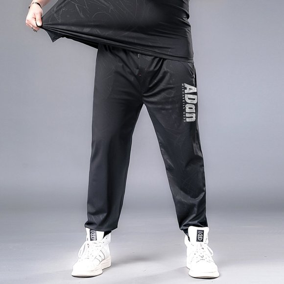Men stretch casual sweatpants fat
